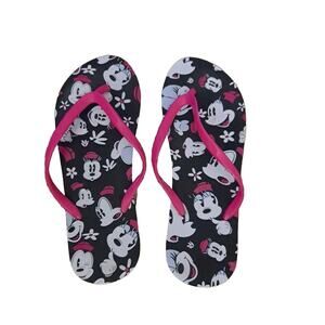 Disney Minnie Flip Flops Size Large 9-10 Womens Pink